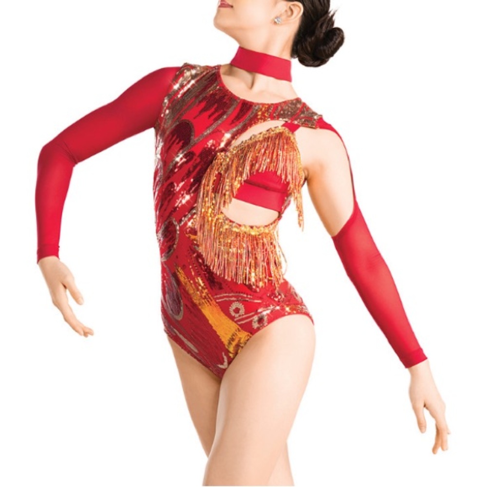 Revolution Red Sequin Leotard Dance Costume